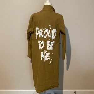 Like an Angel khaki self love trench jacket